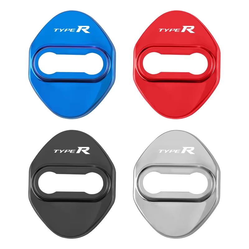4Pcs Car Door Lock Buckle Protective Covers Zinc Alloy Cover For Honda Civic Fit Jazz Accord Pilot CRV Odyssey Passport City HRV UH3