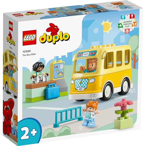 LEGO Duplo Town School Bus Toy, a great gift for birthdays, Christmas, and educational toys for boys and girls ages 1.5, 2, and 4. Perfect for pretend