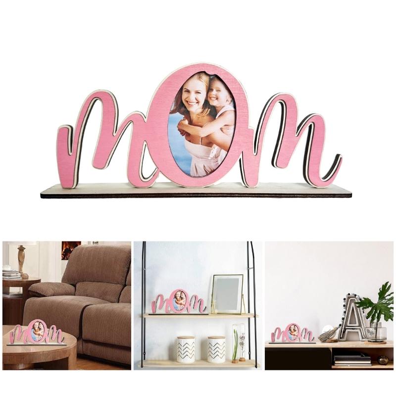 Mamas Wood Letter Picture Frame Set Craft with Color and Brushes, Special Present for Parent