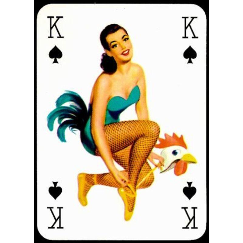 Custom Aluminum Tin Sign Art - Vintage Playing Cards and Women Wall Decor