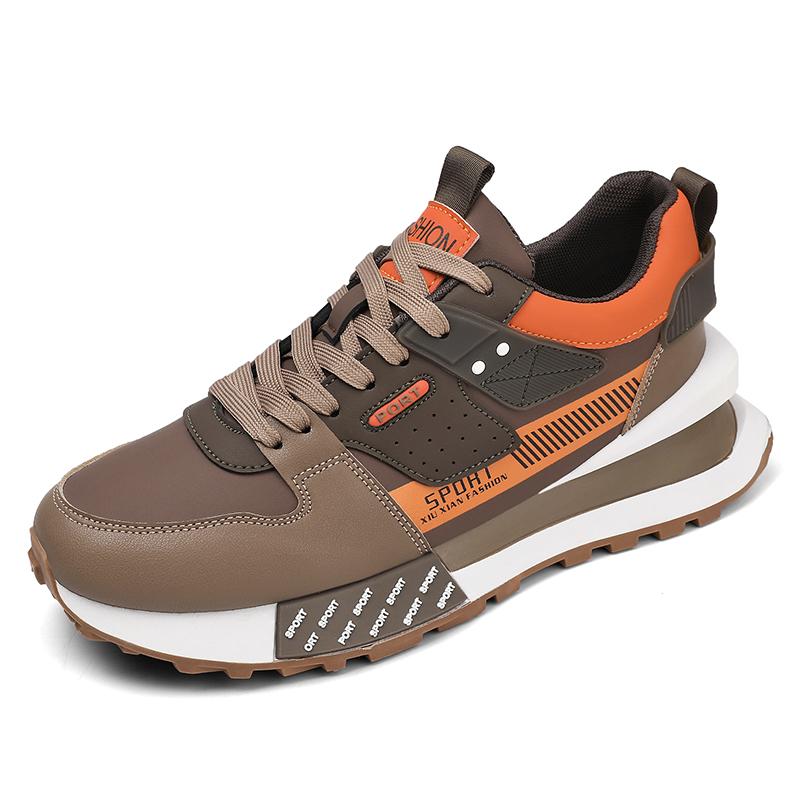 

Модная мужская повседневная обувь, корейские трендовые спортивные кроссовки для бега, мужские кроссовки на платформе для баскетбола, мужская обувь, модный уличный стиль 45 коричневый