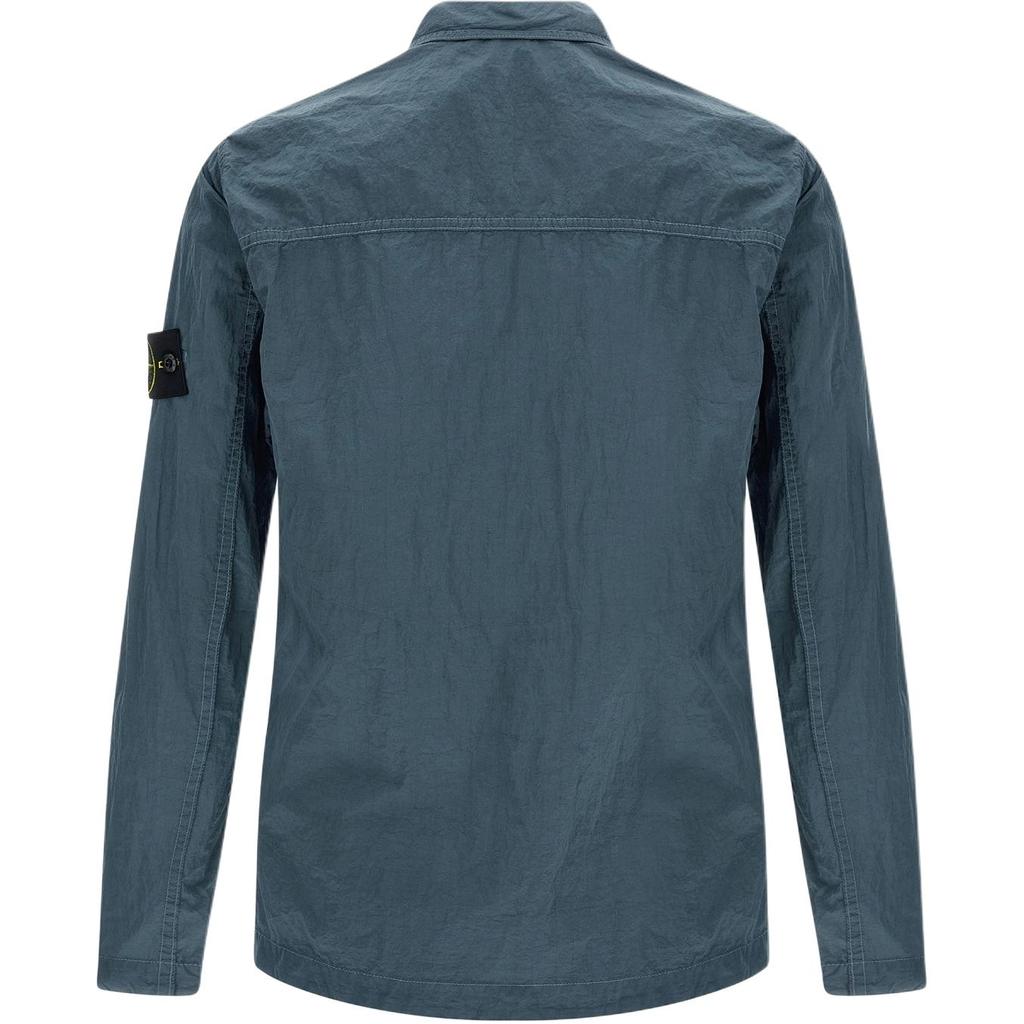 STONE ISLAND Badge Zip Long Sleeve Pocket Shirt Men Shirts K2S151200031S0019-V002B