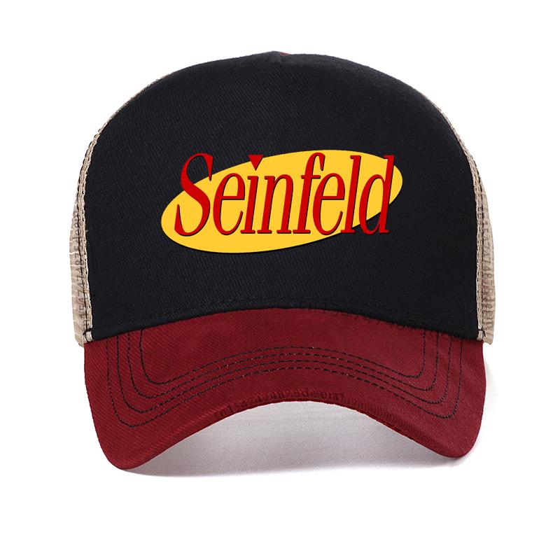 

Seinfeld Logo baseball cap fashion Men Women Funny Hip hop hat hatoriginality Design Vintage Mesh Breathable trucker caps Adjustable красный