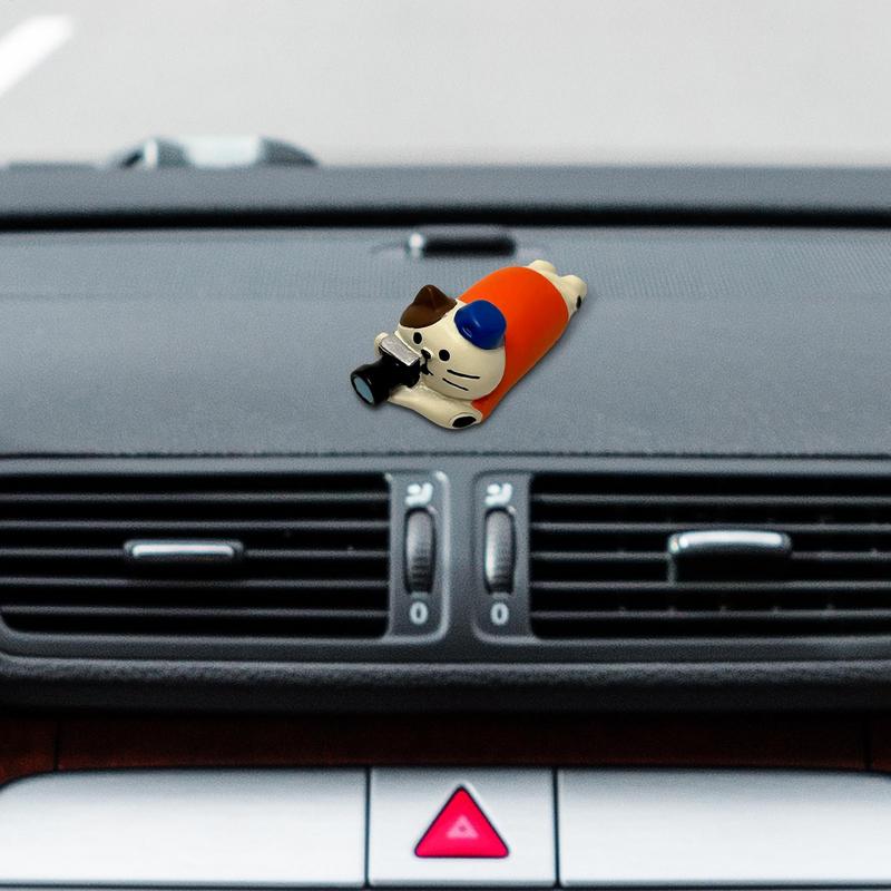 Katzenfigur Auto Ornament Armaturenbrett Dekoration Katze Innenfigur Harz Autozubehör Armaturenbrett Auto Ornament für Wohnmobile Autos SUVs