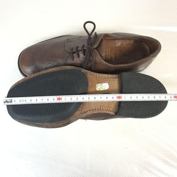 England Vintage KF Goodyear Pebbled Leather Plain Toe Dress Shoes 7 25.5cm Brown(USED)