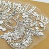 White Flower Lace Bodice Applique DIY Sew On Patches Sequin Embroidery Sewing Patch  for Dress