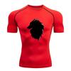 Men's Compression Fitness Workout T-shirt, Black Silhouette