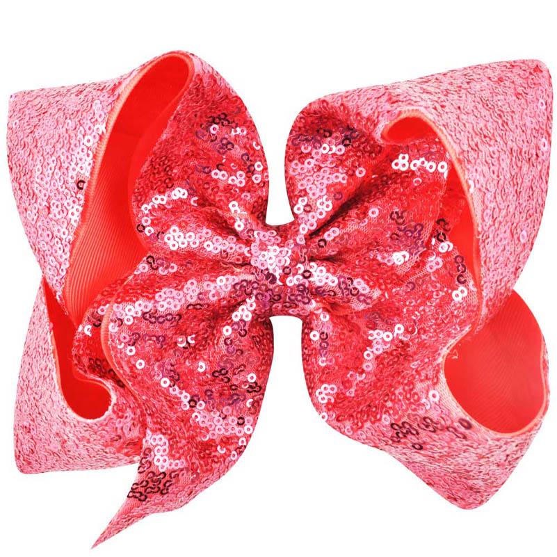 29Colors 8 inch Big Rainbow Large Hair Bow Sequins Ribbon Hairgrips With Alligator Clips Headwear Bowknot Girls Hair Accessories