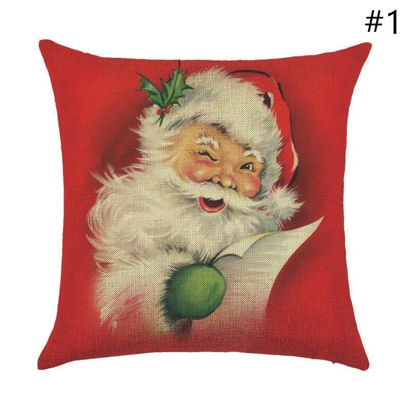 Модная рождественская наволочка, рождественское дерево, Санта, лось, хлопок, лен, диван, наволочка, домашний декор 1