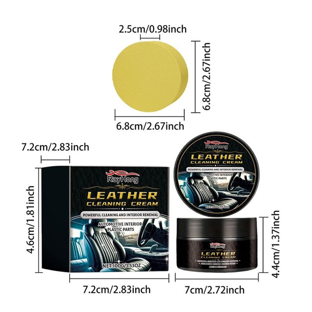 100g Leather Cleaning Cream Car Seats Polishing Nourishment Care Car Leather Refresher for Leather Pant Bag Shoes Furniture