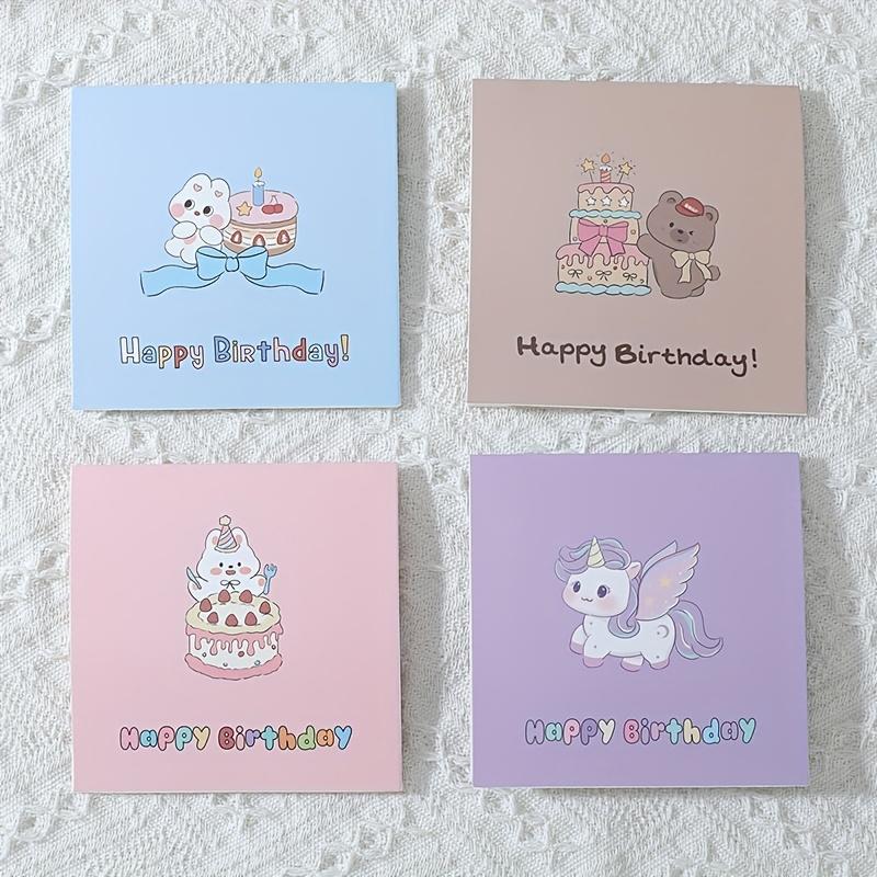 1 Stück Cartoon 3D Geburtstagskarte Kuchen Kreativ Niedlich Kleine Karten Segen Geschenk Brief Geburtstagskarte