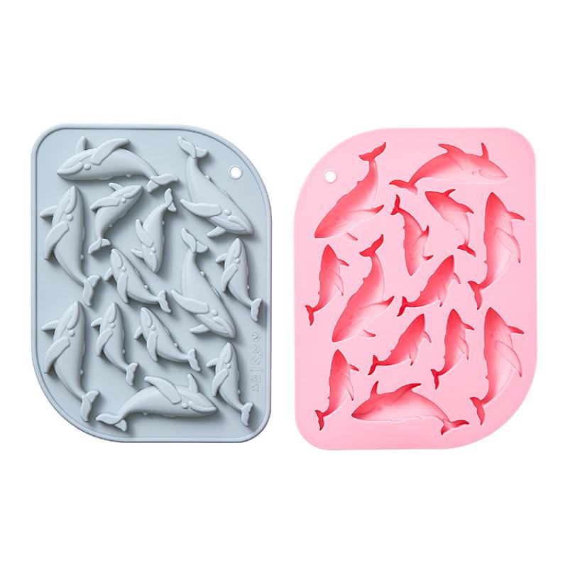13-Cavity Whale Silicone Molds Fondant Candy Chocolate Mould Silicone Gummy Whale Baking Mold For Cake Decoration