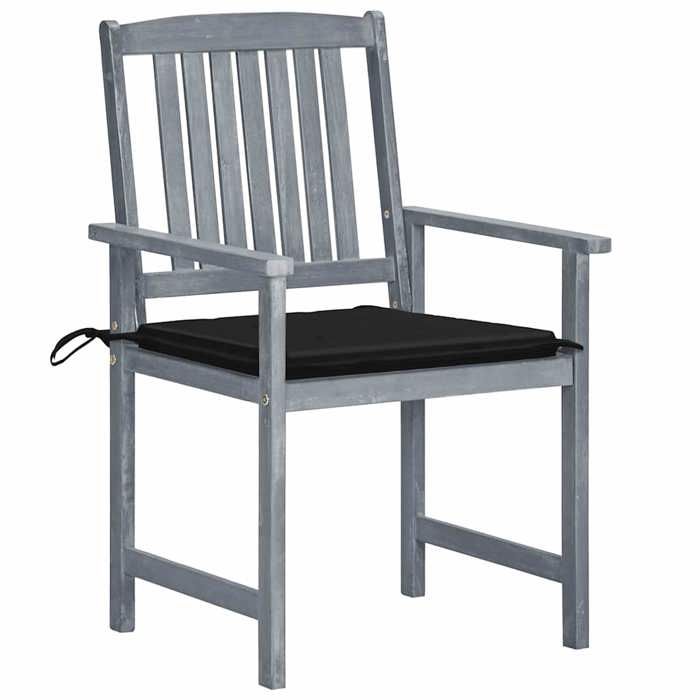 Maison Exclusive - Chaises de jardin et coussins lot de 8 Bois acacia solide Gris