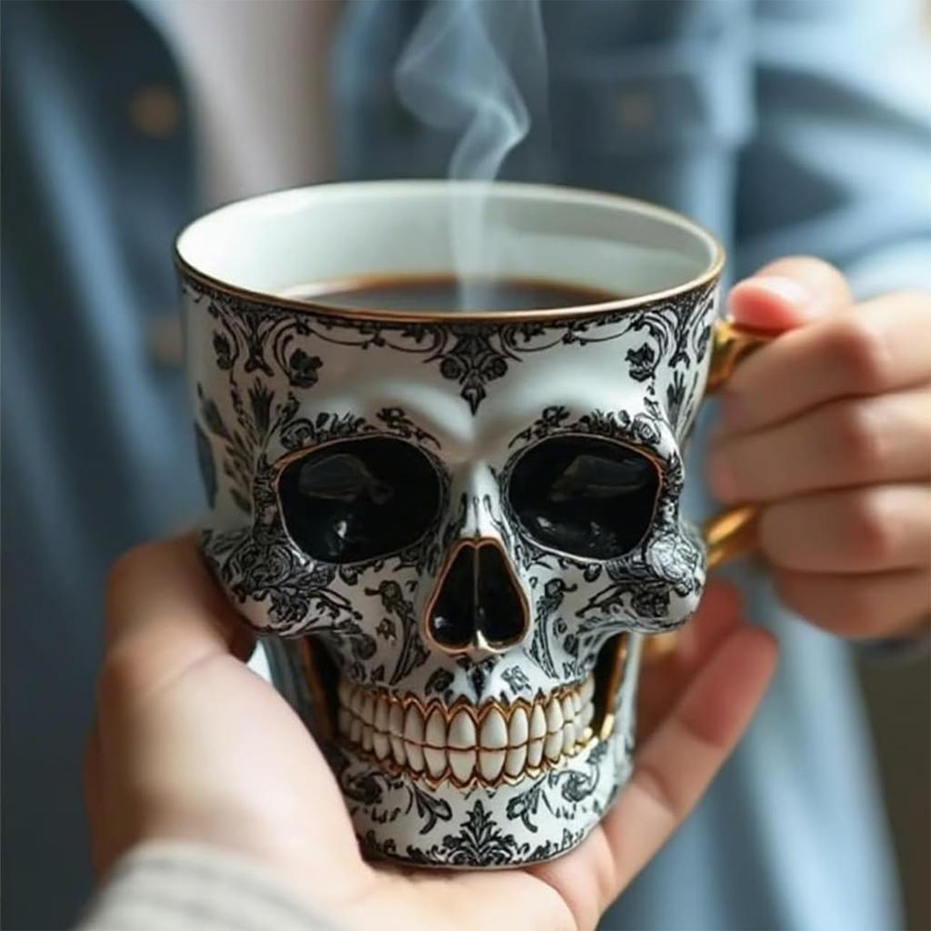 Coffee Cup  , Gold ,plated Gothic Resin Tea Cup  ,Coffee Cup