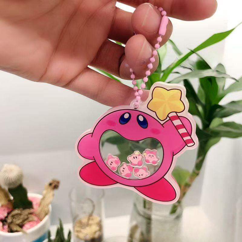 Cartoon Kirby Acrylic Keychain Anime Accessories Cute Gift розовый