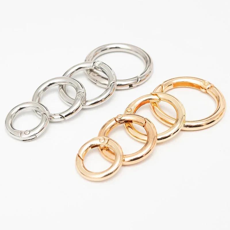 20Pcs Metal Purse Buckles 20/25/26/33mm Spring O Ring Round Carabiner Snap Hook Spring Keyring Clasp DIY Jewelry Bag Accessories