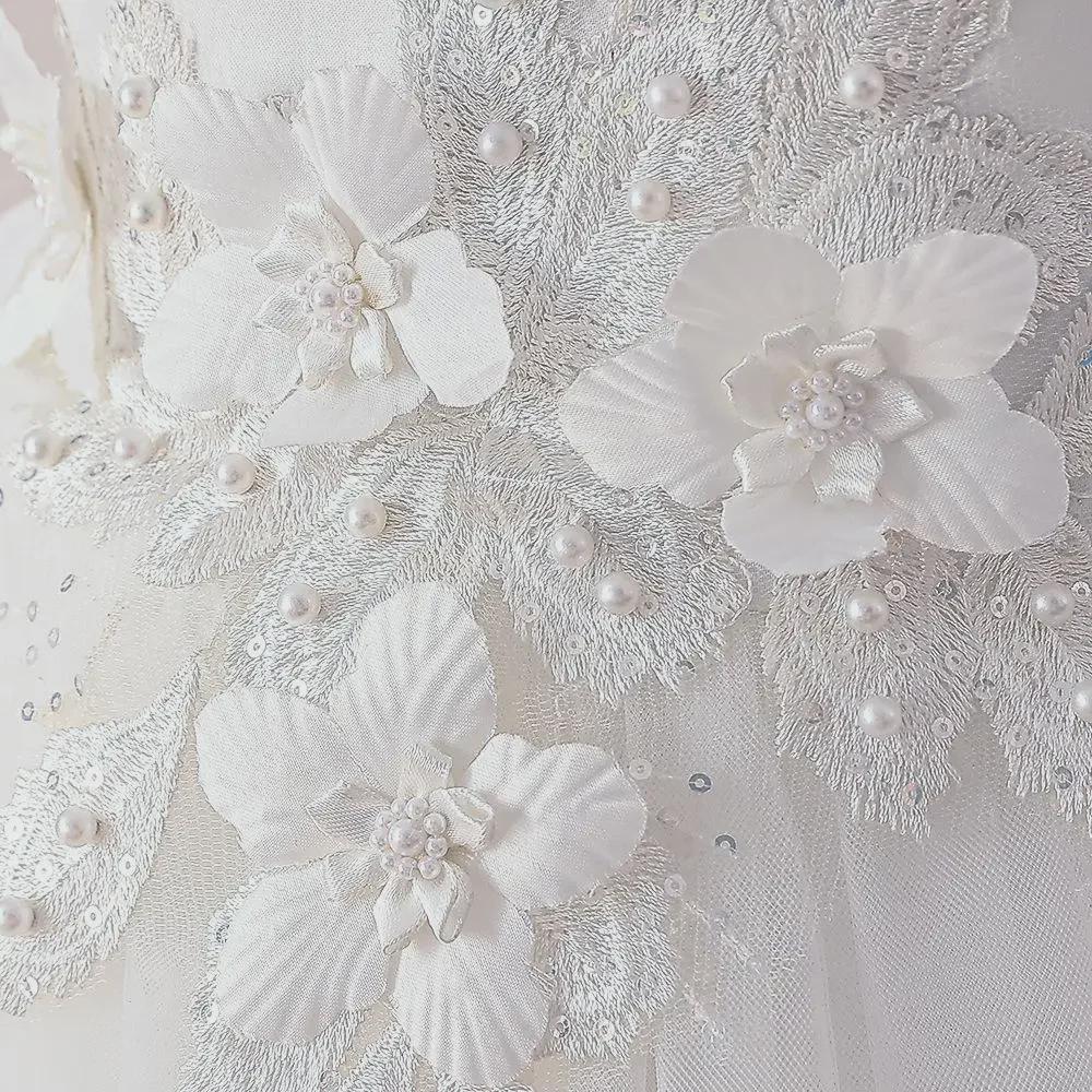 Girls' Embroidered Lace Flower Princess Dress