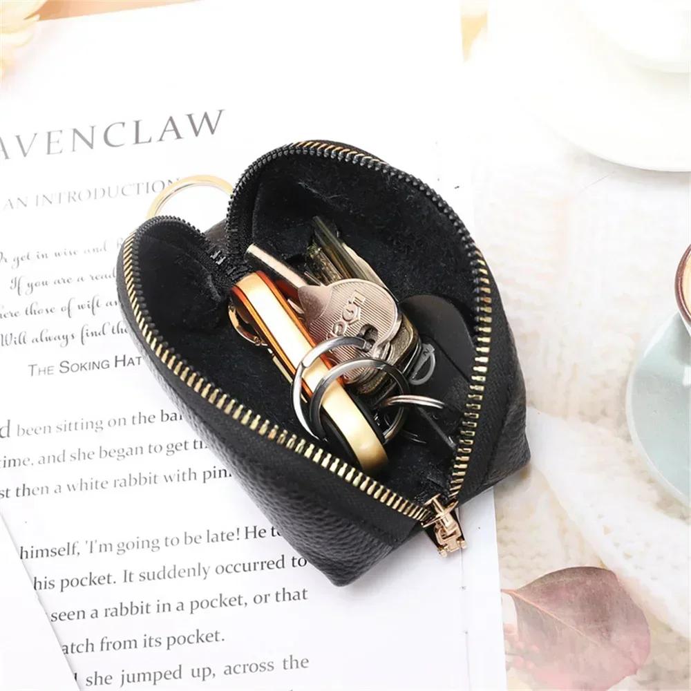 S Real Leather Key Wallet Waist Hanging Key Purse Peanut Housekeeper Covers Zipper Pouch Keychain Organizer Car Key Holder