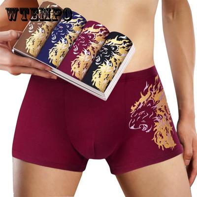 4-pack Clearance menns undertøy Komfortable og pustende flate bukser trykt menns boxershorts