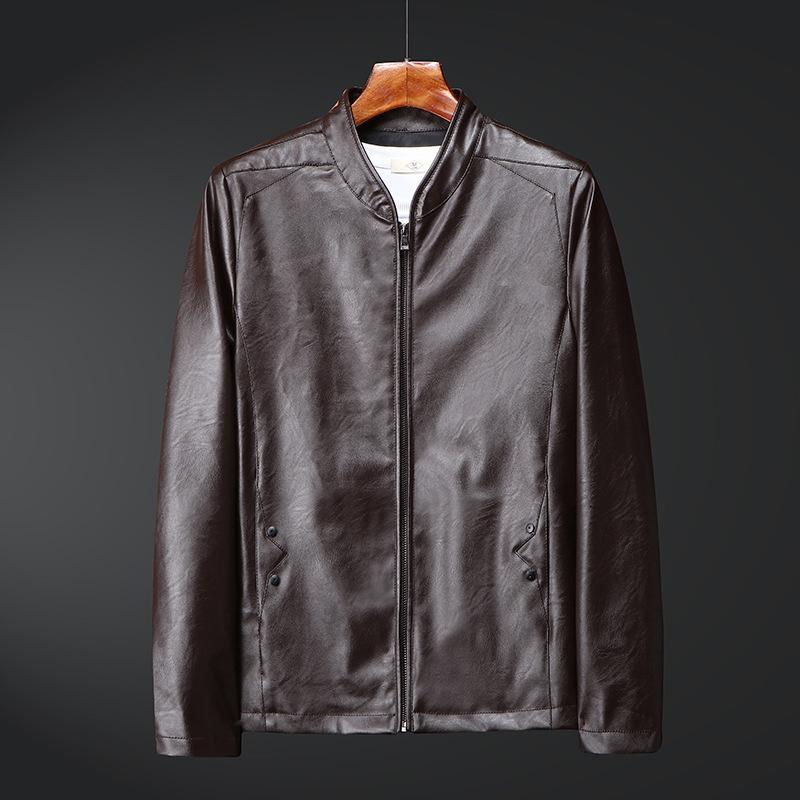 Autumn and winter leather jacket men's jacket fashion jacket three-dimensional trend leather jacket pu winter long sleeve trendy brand