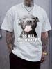 Black T-shirt with Pitbull Graphic & "To All My Haters" Print - Casual Crew Neck