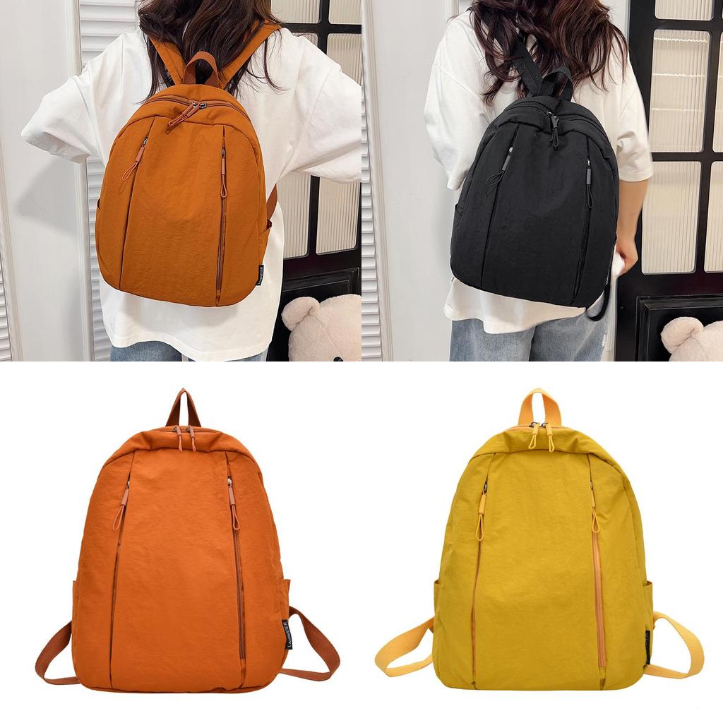 Trendy Solid Color Large Capacity Backpack For College And Travel With Breathable Design