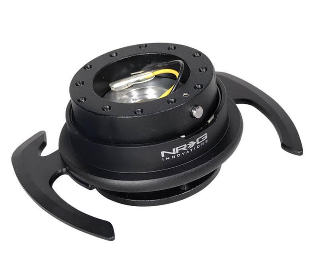NRG Innovations GEN Steering Wheel Quick Release Kit Black with Black 6x70 and 6x74mm Bolt Pattern NRG-SRK-700BK 4.0 Adapter, Body/Handle Ring,