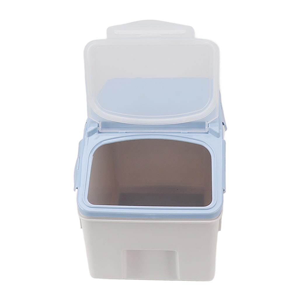 Rice Storage Container with Cup Airtight Sealed Food Grain Organizer Plastic Kitchen Supplies