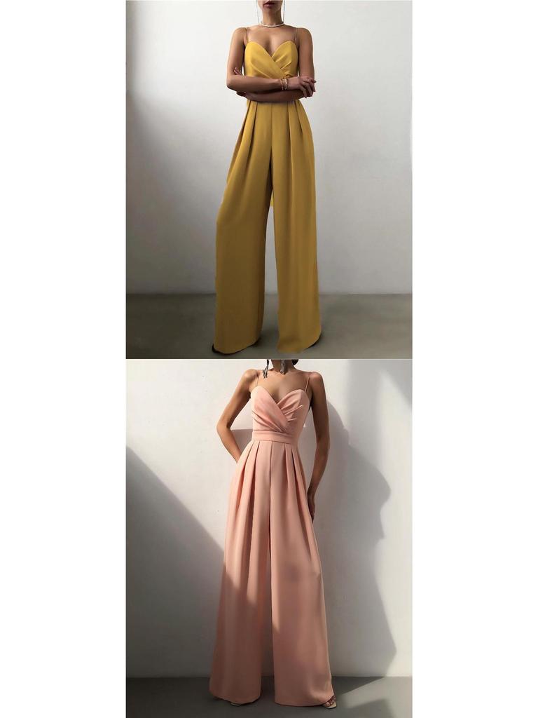 Suspender Straight-Leg Jumpsuit