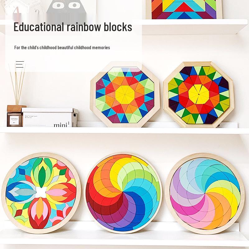 

Rainbow Geometric Shape Blocks Puzzle for Early Learning