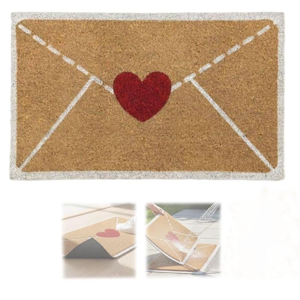 Creative Gift Non-Slip Valentine Rug Wear-Resistant Heart Design Door Mat Envelope Pattern Welcome Floor Mat