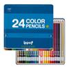 Tombow Colored 24 for Elementary School Plain Pencils, Colors, Students, Ippo! (Sliding Tin), Blue, CL-RPM0424C