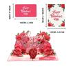 Fashion Romantic Theme 3D Rose Card Pop-Up Mechanism 3D Rose Couple Card Flower Design Gift Cards Valentines Day