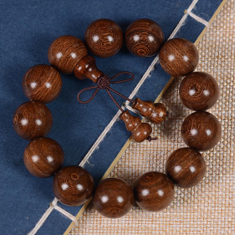 Golden Sandalwood 2.0 Bead Bracelet: Wooden Prayer Jewelry for Men, Women, Couples.