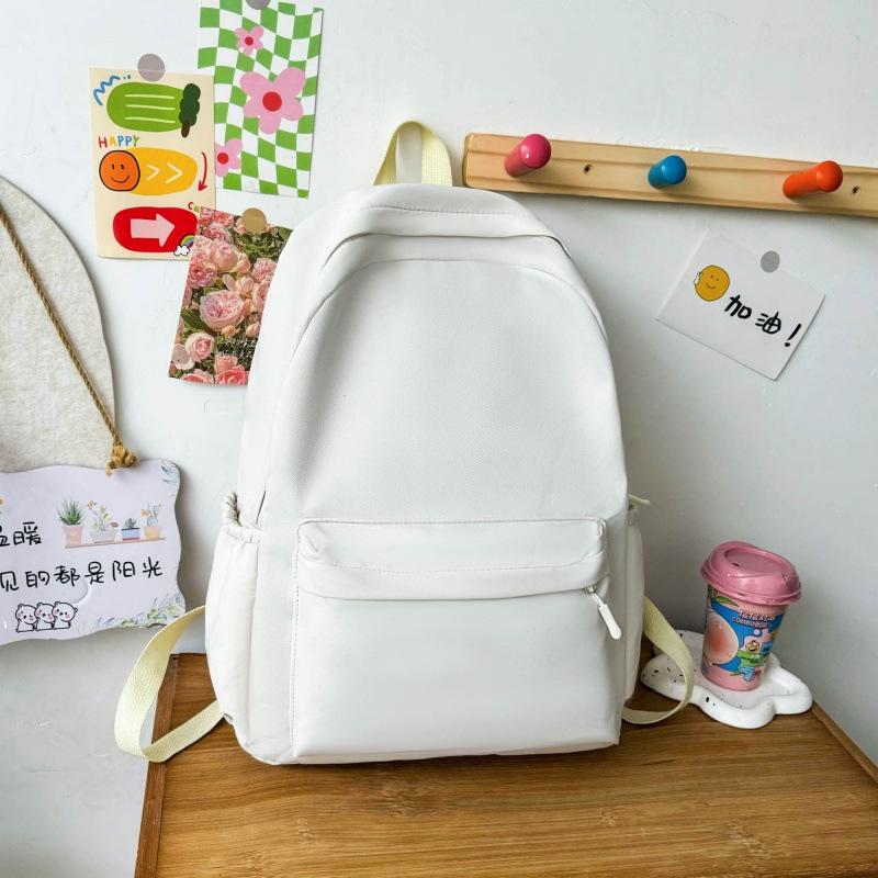 Student School Bag Korean Version Ins Large Capacity Light Canvas Backpack Girls' College Style Small Fresh Class Backpack