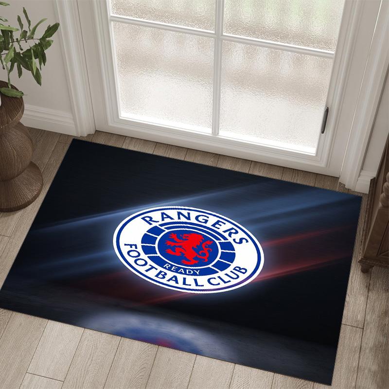 Rangers FC Design Crystal Velvet Carpet Cozy Non?Slip Printed Rug For Bedroom Living Room Entrance