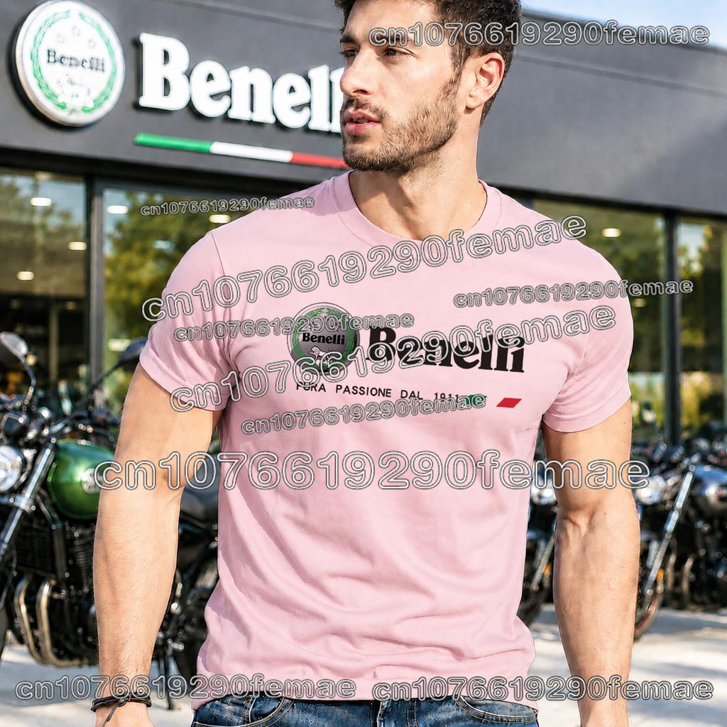 Klassisches Benelli Motorrad Grafik T-Shirt Unisex Weiche Baumwolle Outdoor Lässig Streetwear Mode Biker Shirt Bequemes Oberteil