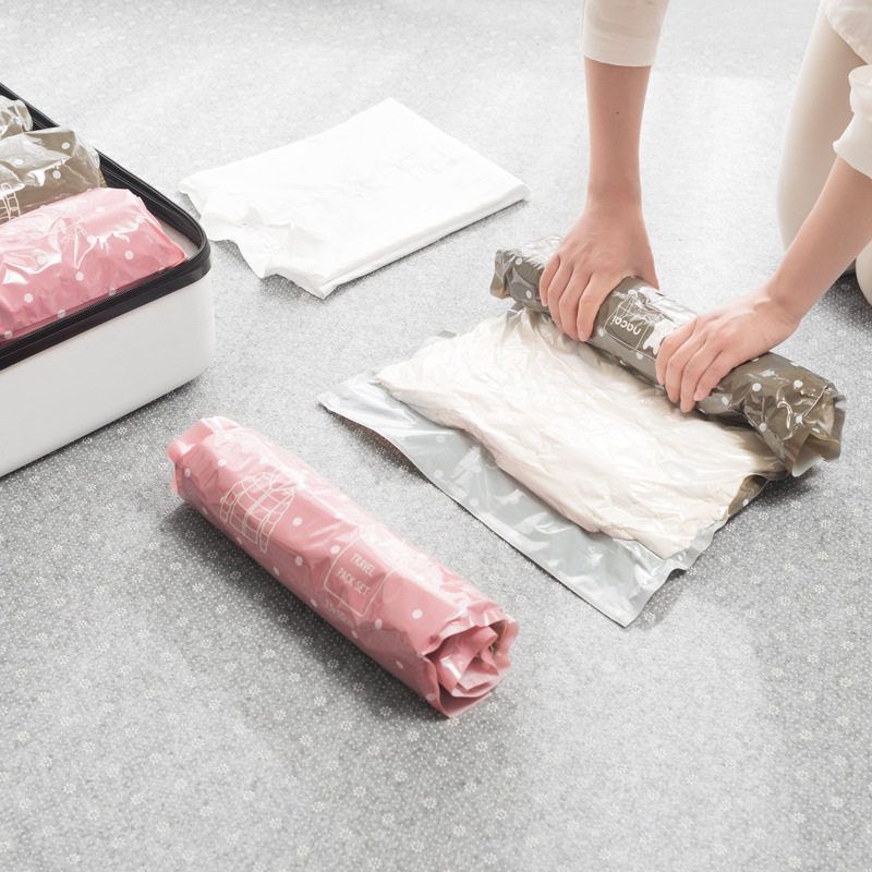 Hand-Rolled Compression Bag, Waterproof Clothing Storage Bag, Organizer Bag, down Jacket Travel Vacuum Storage Bag, No Need for Air Extraction