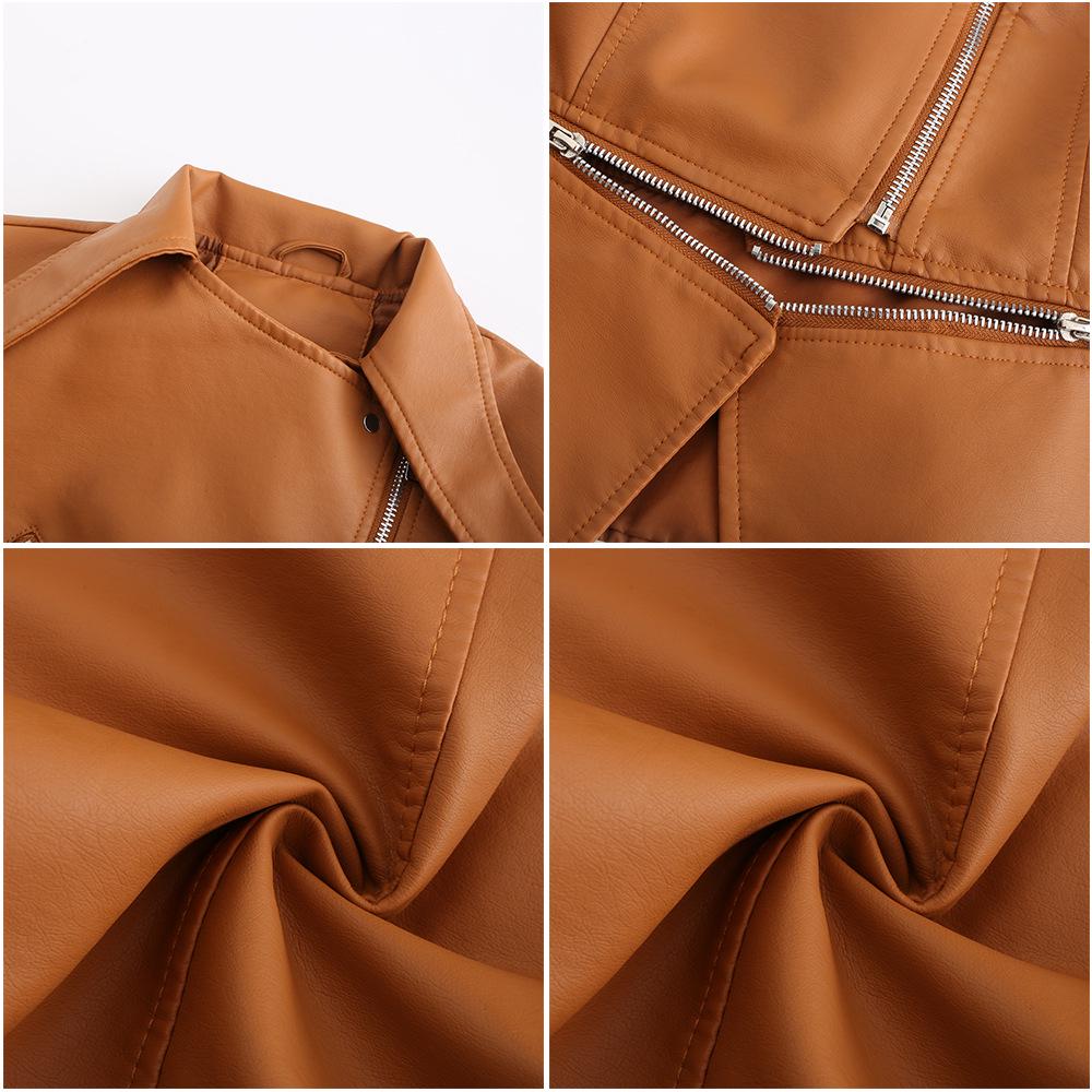 Women's European Size Leather Jacket with Detachable Hem - New Spring & Autumn Fashion 2023