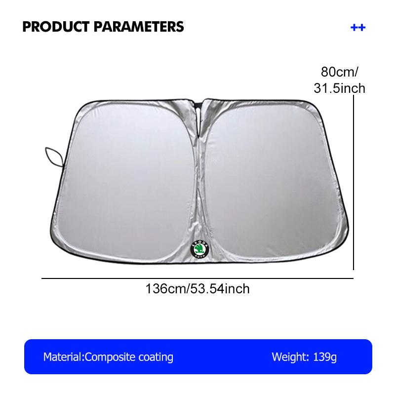 For Skoda Car Front Windshield Sun Visor Foldable Sun Shade Cover Kamiq Karoq Octavia 2 3 Rapid Scala Kami Fabia VII VRS