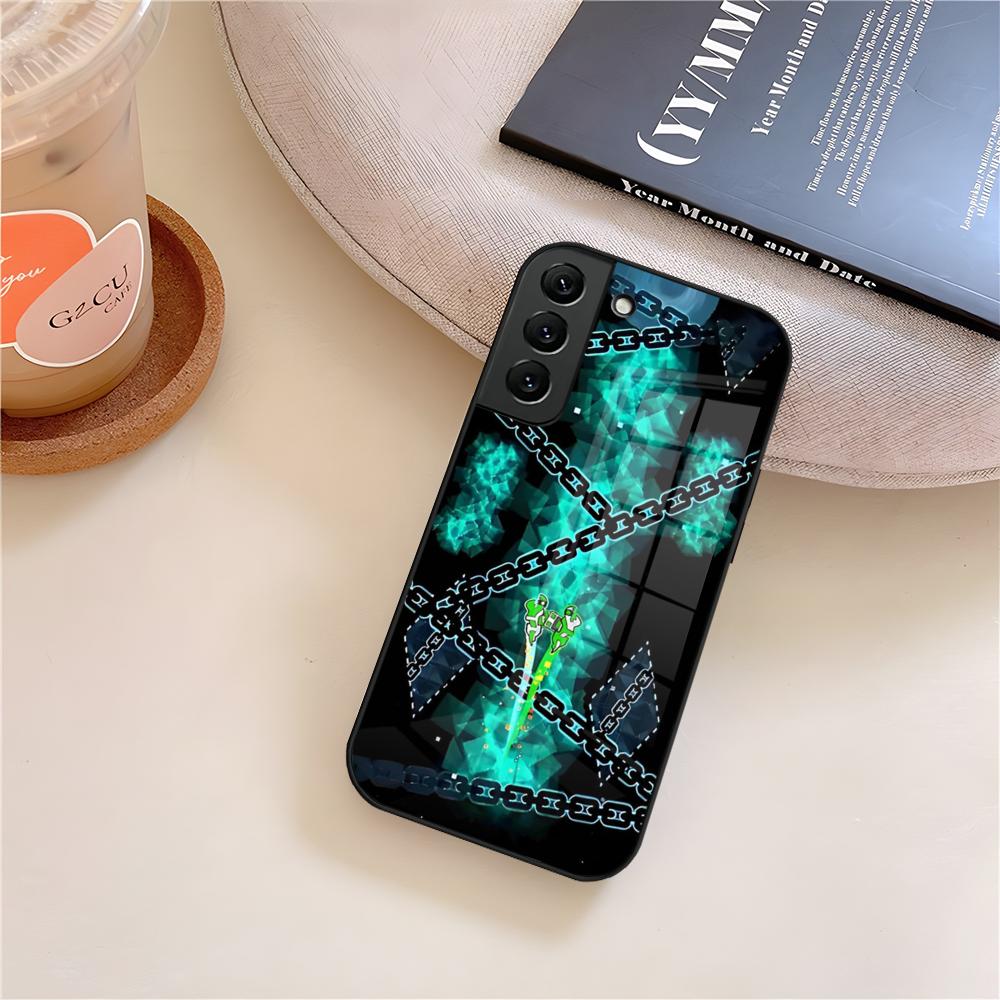 

Geometry Dash Game Phone Case Glass For Samsung Galaxy S26 S25 S23 S24 S21 S22 S20 Ultra Fe Plus A15 A14 Cover Galaxy S25