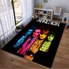Colorful Portrait Design with Bold Letters Non-slip Rug Suitable for Living Room and Bedroom Sofas