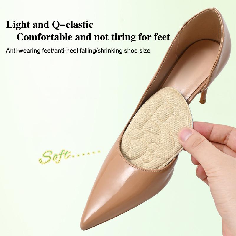 1Pair Women Forefoot Pad Pain Relief Insert Half Size Insoles Non-Slip Cushion Shoe Breathable Sweat Absorbing Foot Pads