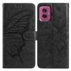 For Motorola Moto G55 5G Case Butterfly Imprinted Wallet Stand PU Leather Flip Phone Cover with Strap