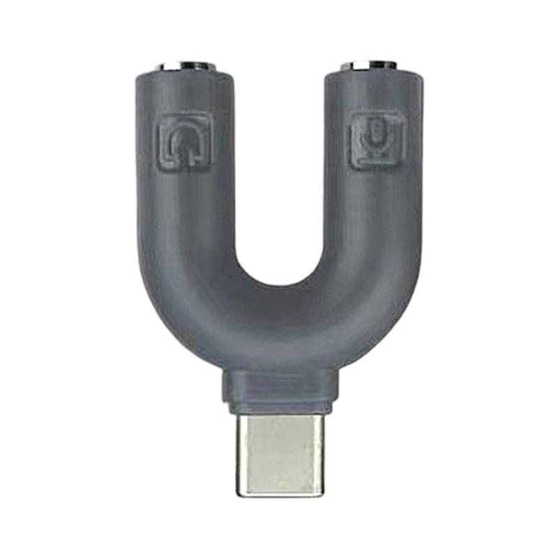 USB C To Double 3.5mm Splitter Adapter Compatible for Type C Phone Devices Enables Two Way Audios Sharing For Movie Night