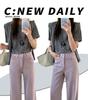 Lilac High-Waisted Wide-Leg Jeans for Women - Trendy Loose Straight-Leg Pants