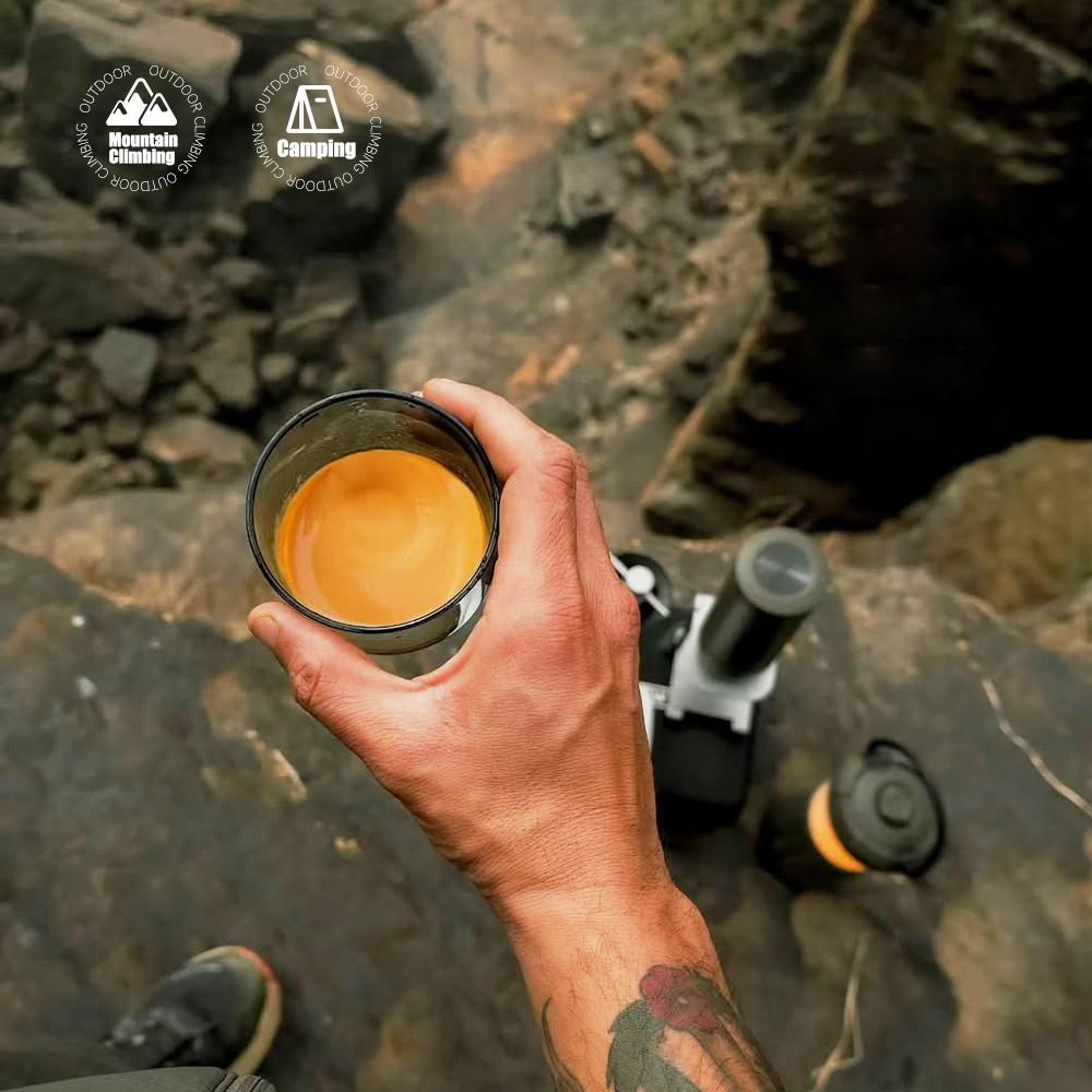 HIBREW H4C Portable Espresso Maker, Handheld Manual Coffee Machine for Camping, Travel & Home Use, Green - Classic