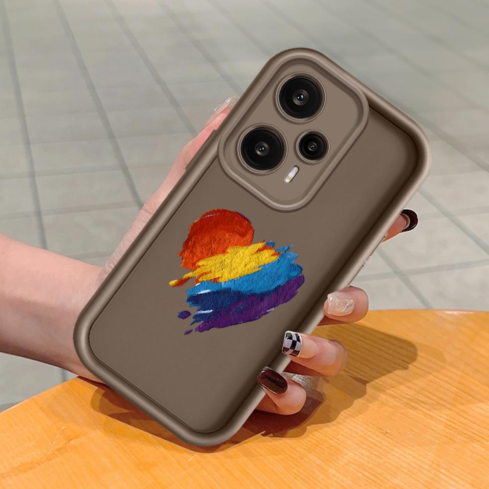 

Мягкий силиконовый квадратный чехол с рисунком лестницы для телефона, полное покрытие, противоударный защитный резиновый чехол для камеры для Xiaomi Redmi Redmi K50 коричневый