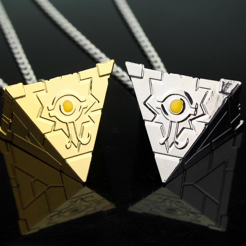 Anime Yu-Gi-Oh Keychain Necklace Yugi Muto Millenium Puzzle Millennium Wheel Wisdom Pendant for Women Men Car Necklace Jewelry