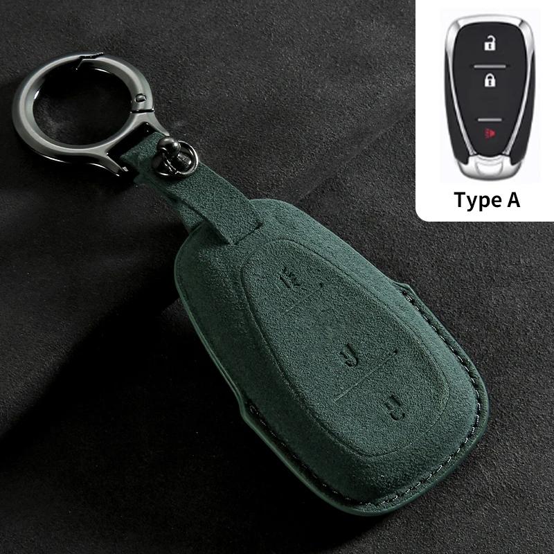 Car Key Case Cover Protective Shell for Chevrolet Chevy Malibu Camaro Cruze Traverse Spark Equinox Sonic Volt Suede Car Keychain